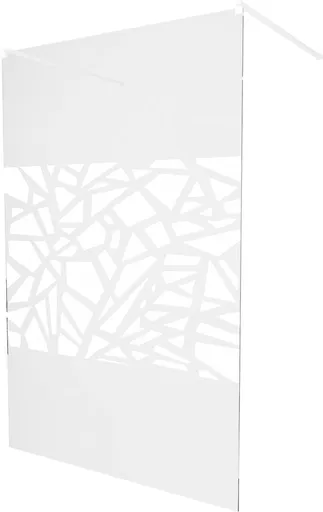 MEXEN/S - KIOTO samostatne stojaca sprchová zástena 120 x 200, transparent/biely vzor 8 mm, biela 800-120-002-20-85