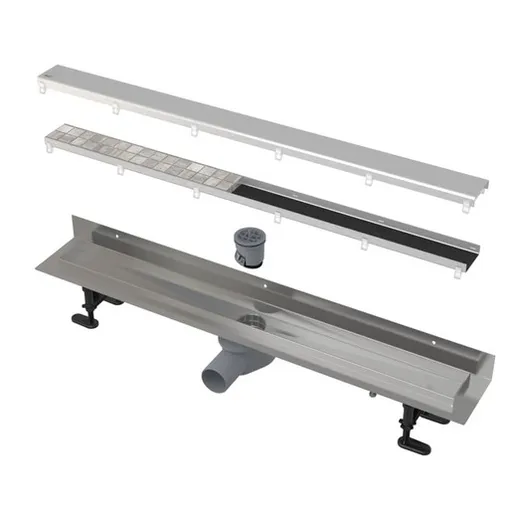 Sprchový žľab Alca DOUBLE9 FIT AND GO k stene 85 cm nerez APZ23DOUBLE9850