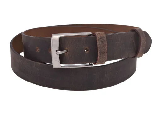 Pánsky kožený opasok 747-40-28 tmavý tan hunter hladký pracka Klement