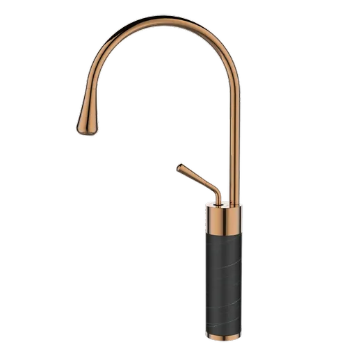 INVENA - Umývadlová batéria vysoká STONE čierna/meď BU-03-W14-V