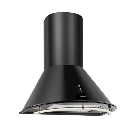 Klarstein Noir, digestor, 60 cm, komínový, 490 m³/h, retro dizajn, nehrdzavejúca oceľ, čierny