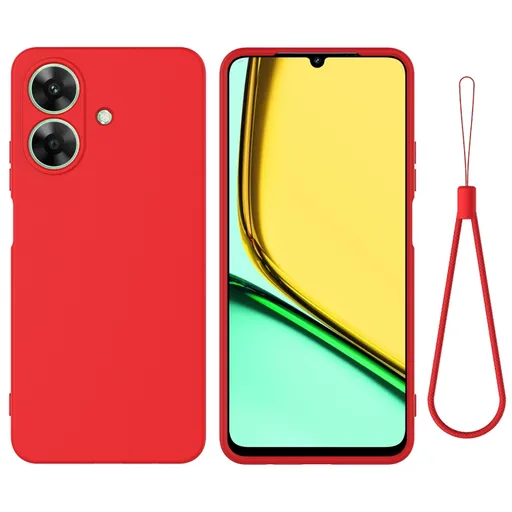 RUBBER Ochranný kryt pre Realme Note 60 červený