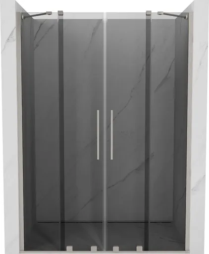 MEXEN/S - Velar Duo posuvné sprchové dvere 150, grafit, nikel kartáčovaný 871-150-000-42-97