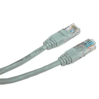 Síťový LAN kábel UTP patchcord, Cat.6, RJ45 samec - RJ45 samec, 5 m, netienený, sivý, economy