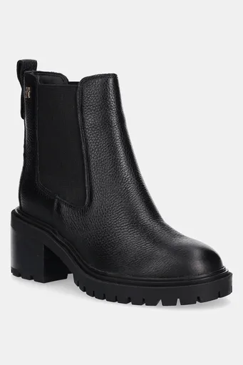 Kožené topánky chelsea Tommy Hilfiger TH LEATHER CHELSEA CLEATED HEEL