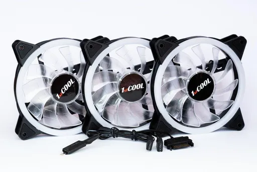 1stCOOL KIT AURA EVO CRYSTAL ARGB 3x Crystal White ventilátor + ARGB Nano radič