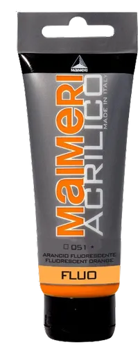 MAIMERI ACRILICO - Akrylové farby 051 - fluorescent orange, 0,2 L