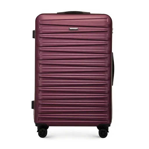 Veľký ABS kufor s horizontálnym razením, bordový 56-3A-003-30