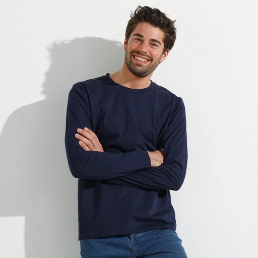 Tričko s okrúhlym výstrihom a dlhými rukávmi