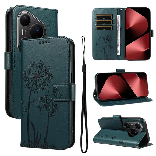 ART DANDELION Peňaženkové puzdro pre Huawei Pura 80 Pro tmavozelené