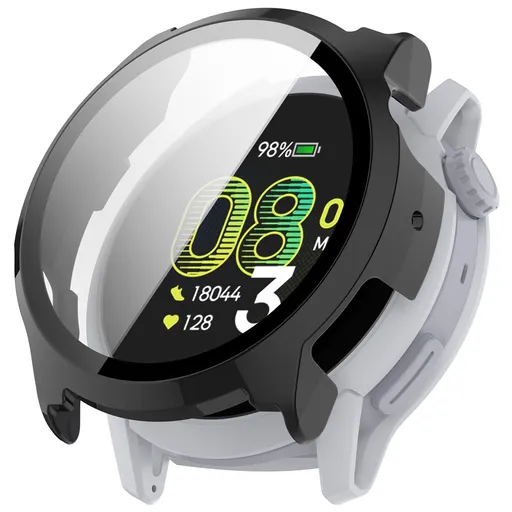 PC FULL COVER Plastový kryt so sklom pre Coros Pace 4 čierny