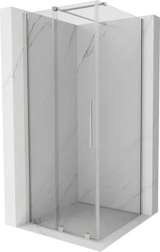 MEXEN/S - Velár sprchovací kút, posuvné dvere 100 x 100, transparent, nikel kefovaná 871-100-100-01-97