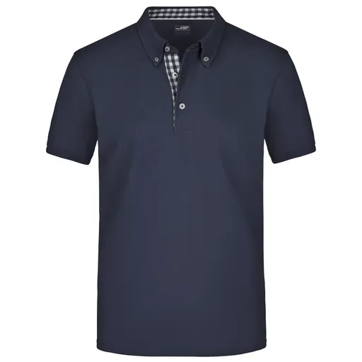James & Nicholson (Daiber) Elegantná pánska polokošeľa JN964 - Tmavomodrá / tmavomodrá / biela | L