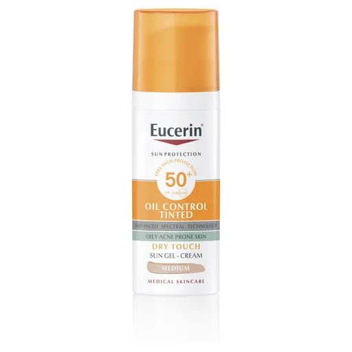 EUCERIN Sun Oil Control tónovaný gél na tvár SPF50+ Medium 50 ml