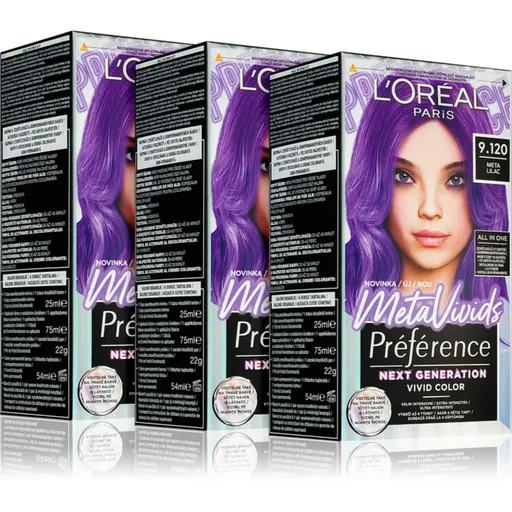 L’Oréal Paris Préférence Meta Vivids semipermanentná farba na vlasy výhodné balenie