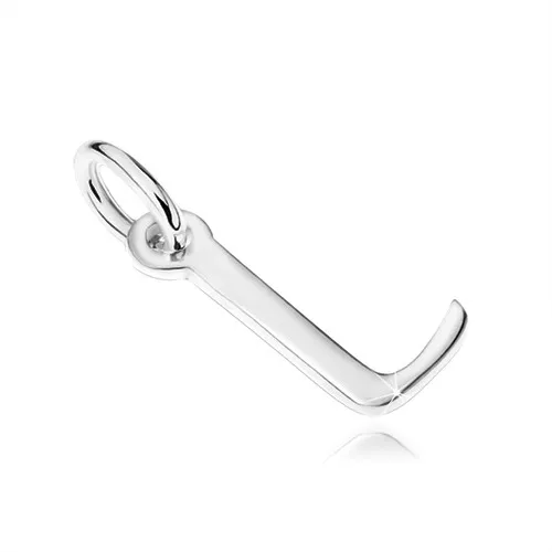 Lesklý strieborný prívesok 925, hladké tlačené ozdobné písmeno "L"