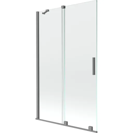 MEXEN/S - Velár dvojkrídlová posuvná vaňová zástena 110 x 150, transparent, grafit metal 896-110-000-01-95