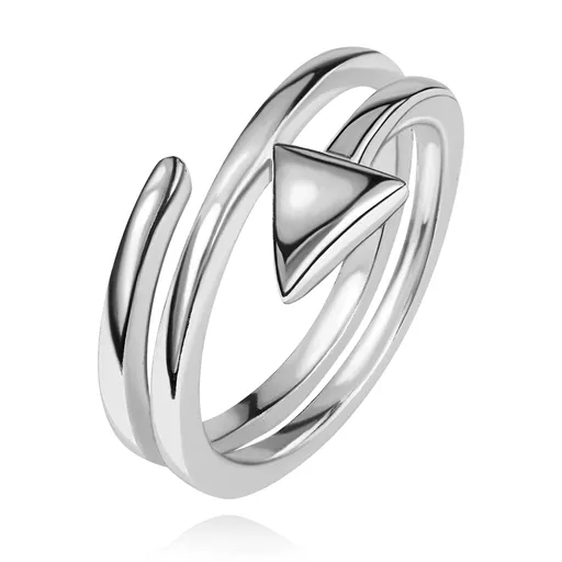 Prsteň zo striebra 925 - úzka špirálovito zatočená šípka, lesklý povrch - Veľkosť: 49 mm