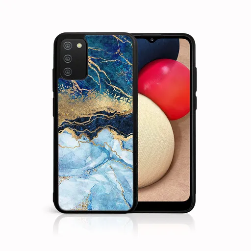 MY ART Ochranný obal Samsung Galaxy A02s -BLUE MARBLE (141)