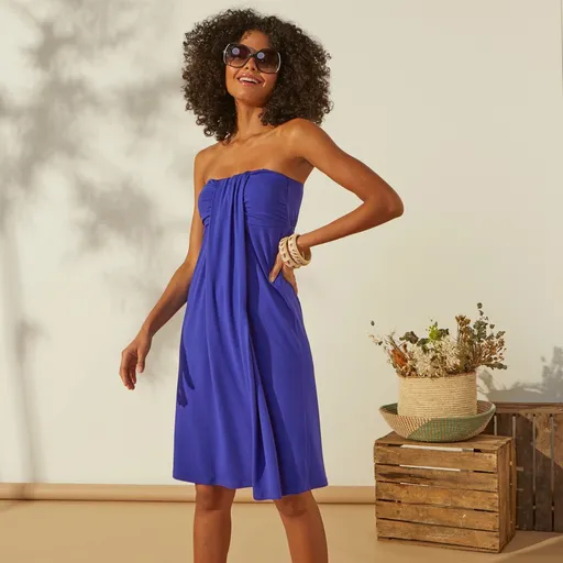 Šaty s odnímateľnými ramienkami, jednofarebné