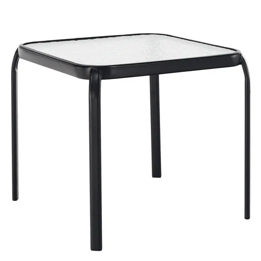 Záhradný stolík, oceľ/tvrdé sklo, RAMOL