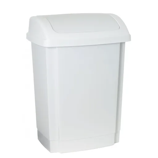 PLAST TEAM - Smetný kôš 15L SWING biely, umelá hmota