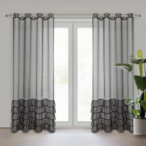 ArtFir Záclona CARLI K | čierna 140 x 250 cm