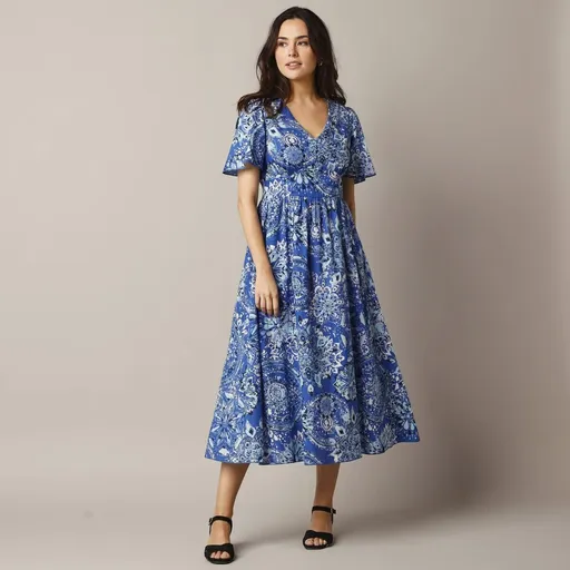 Dlhé rozšírené šaty s potlačou