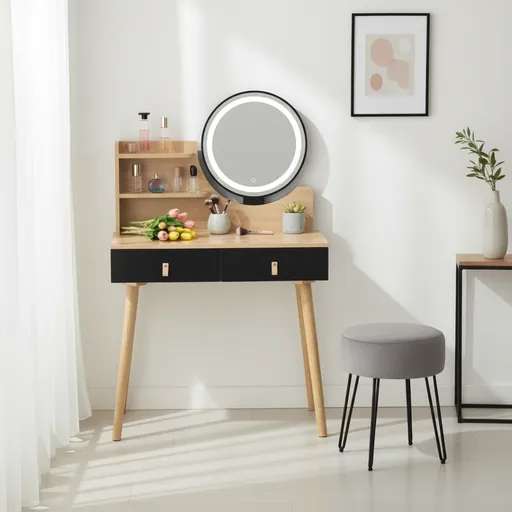 ArtJum Toaletný stolík SCANDI 2 čierna | CM-324350