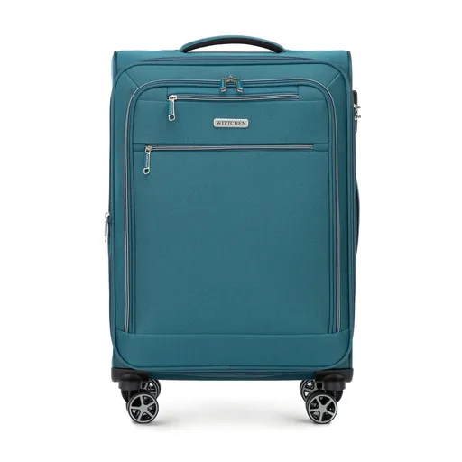 Stredne mäkký kabínový kufor, polyester, morská modrá 56-3S-172-95