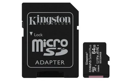KINGSTON 64GB microSDXC CANVAS Plus Memory Card 100MB/s Read, UHS-I Speed Class, U1, V10, A1 (64GB)