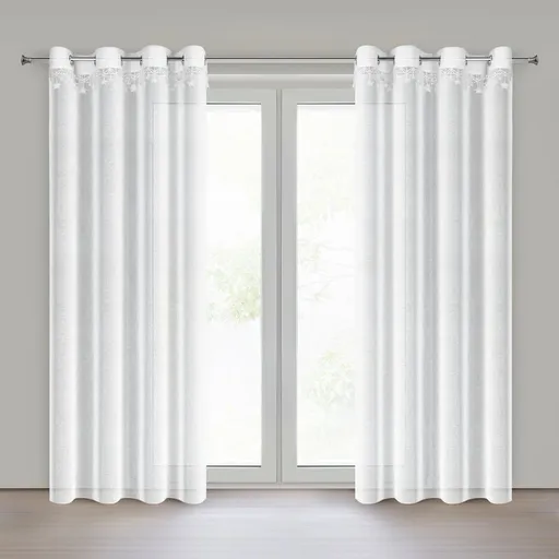 ArtFir Vianočná záclona XMAS K | biela 140 x 250 cm