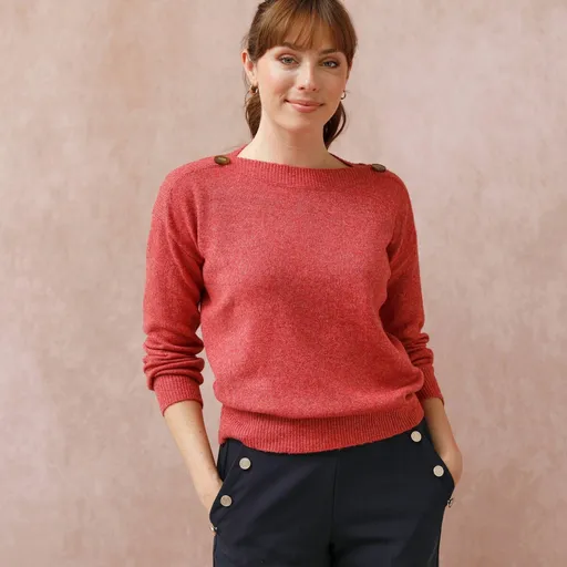 Pulóver s lodičkovým výstrihom, jednofarebný