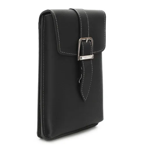 Čierne pánske kožené púzdro na mobil 611-3401A-60