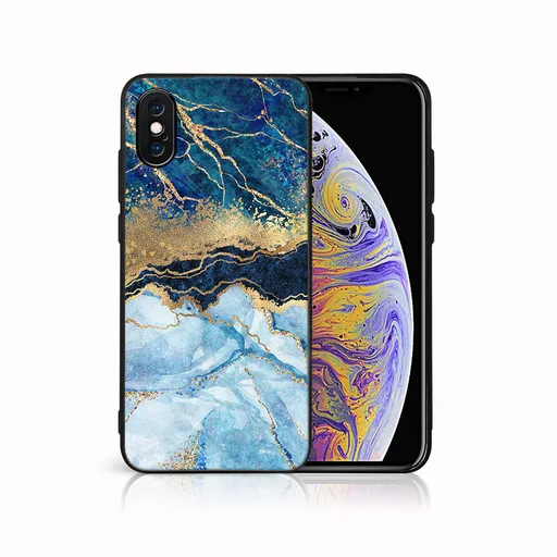 MY ART Ochranný kryt pre Apple iPhone X / XS BLUE MARBLE (141)