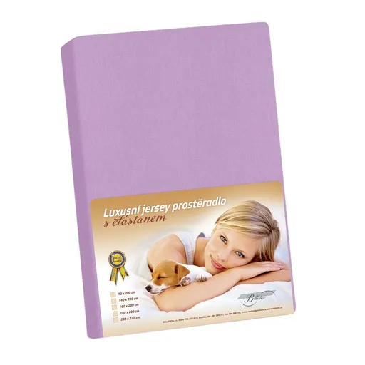 Bellatex Jersey prestieradlo s elastanom fialová, 180 x 200 cm