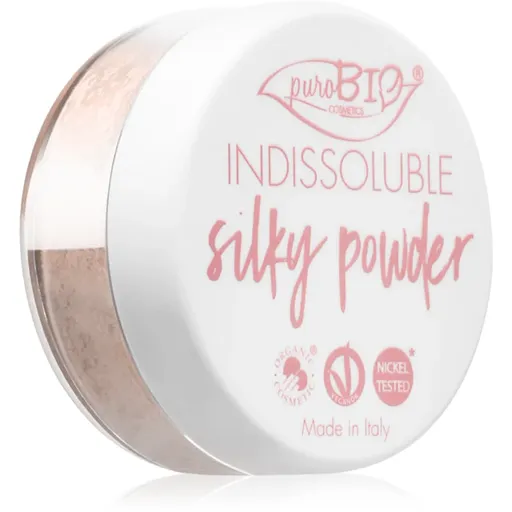 puroBIO Cosmetics Indissouble zmatňujúci sypký púder odtieň 02 Peachy Pink 8 g