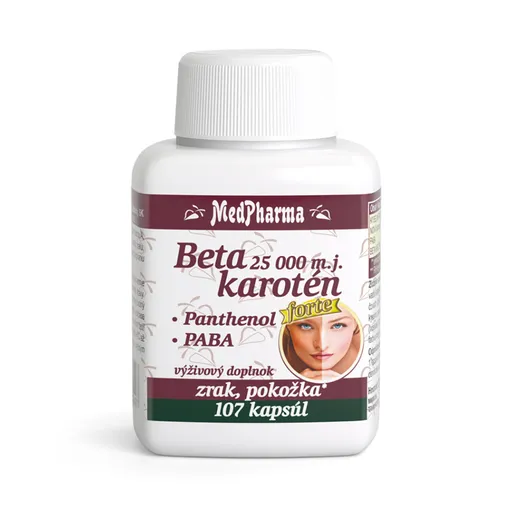 MEDPHARMA Beta karoten forte 25 000 m.j. + PABA + panthenol 107 kapsúl