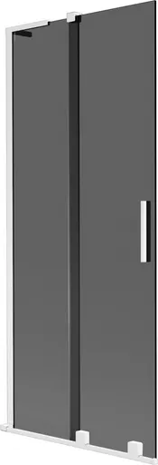 MEXEN/S - Velar L dvojkrídlová posuvná vaňová zástena 80 x 150, grafit, biela 896-080-003-41-20