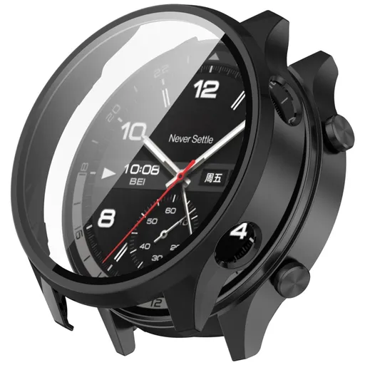 PC FULL COVER Plastový kryt so sklom pre OnePlus Watch 2R čierny