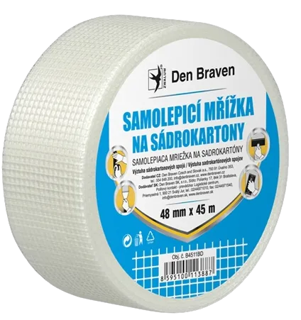 DEN BRAVEN - Samolepiaca mriežka na sadrokartóny biela 48mmx20