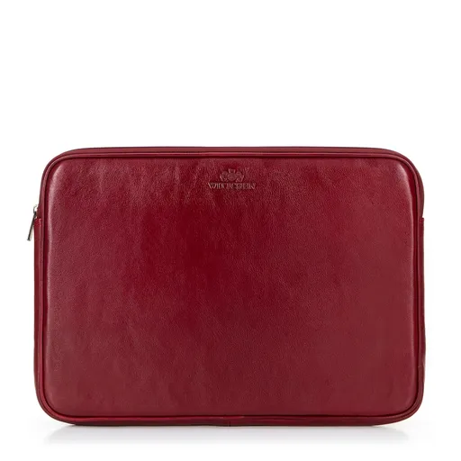 Puzdro na notebook 15,6” z prírodnej kože, červené 16-2-001-3