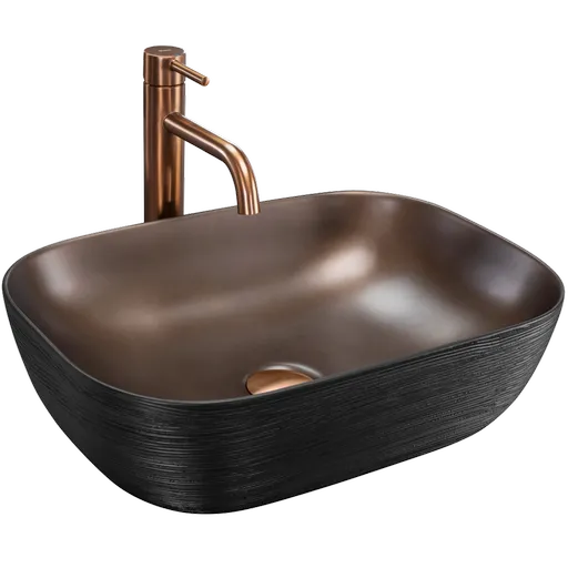 REA - Umývadlo na dosku Belinda COPPER BRUSH / Black REA-U6384