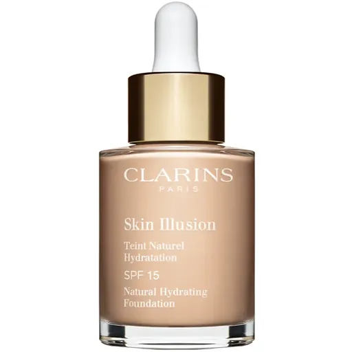 Clarins Skin Illusion Natural Hydrating Foundation rozjasňujúci hydratačný make-up SPF 15 odtieň 102.5C Porcelain 30 ml