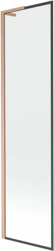MEXEN/S - Next L vaňová zástena FIX 50 x 150, čierna vzor, meď kartáčovaná 895-050-000-03-70-65