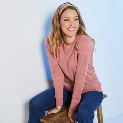 Pulóver s okrúhlym výstrihom z jahňacej vlny