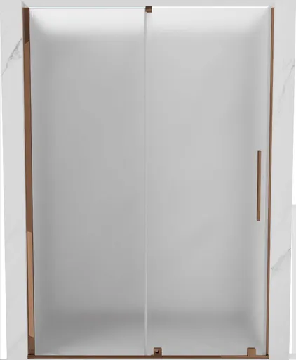 MEXEN/S - Velár posuvné sprchové dvere 150, dekor, ružové zlato 871-150-000-31-60