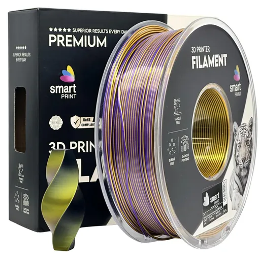 Silk PLA Tri Color black gold purple | Smart Print