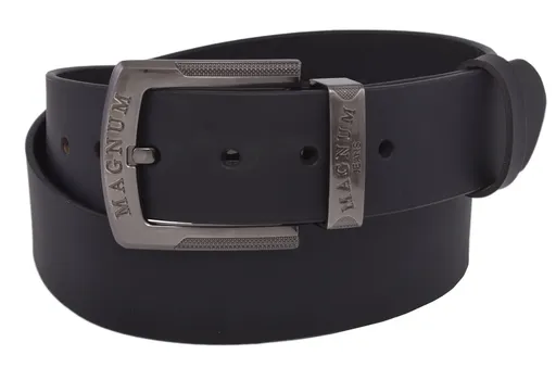 Pánsky kožený opasok 763-40-11 čierny hladký pracka Magnum