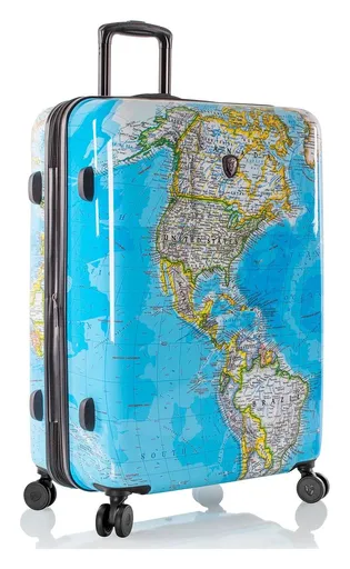 Veľký škrupinový kufor na kolieskach Heys Journey 3G L Blue Map
